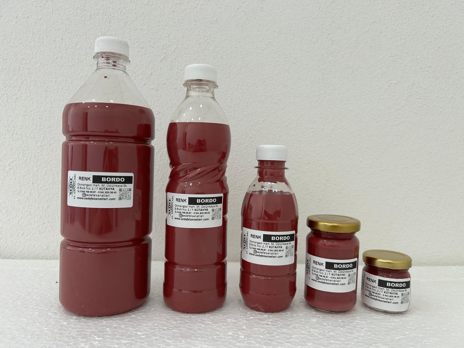 Sır Altı Çini&Seramik Boyası (Samur Boya) Bordo