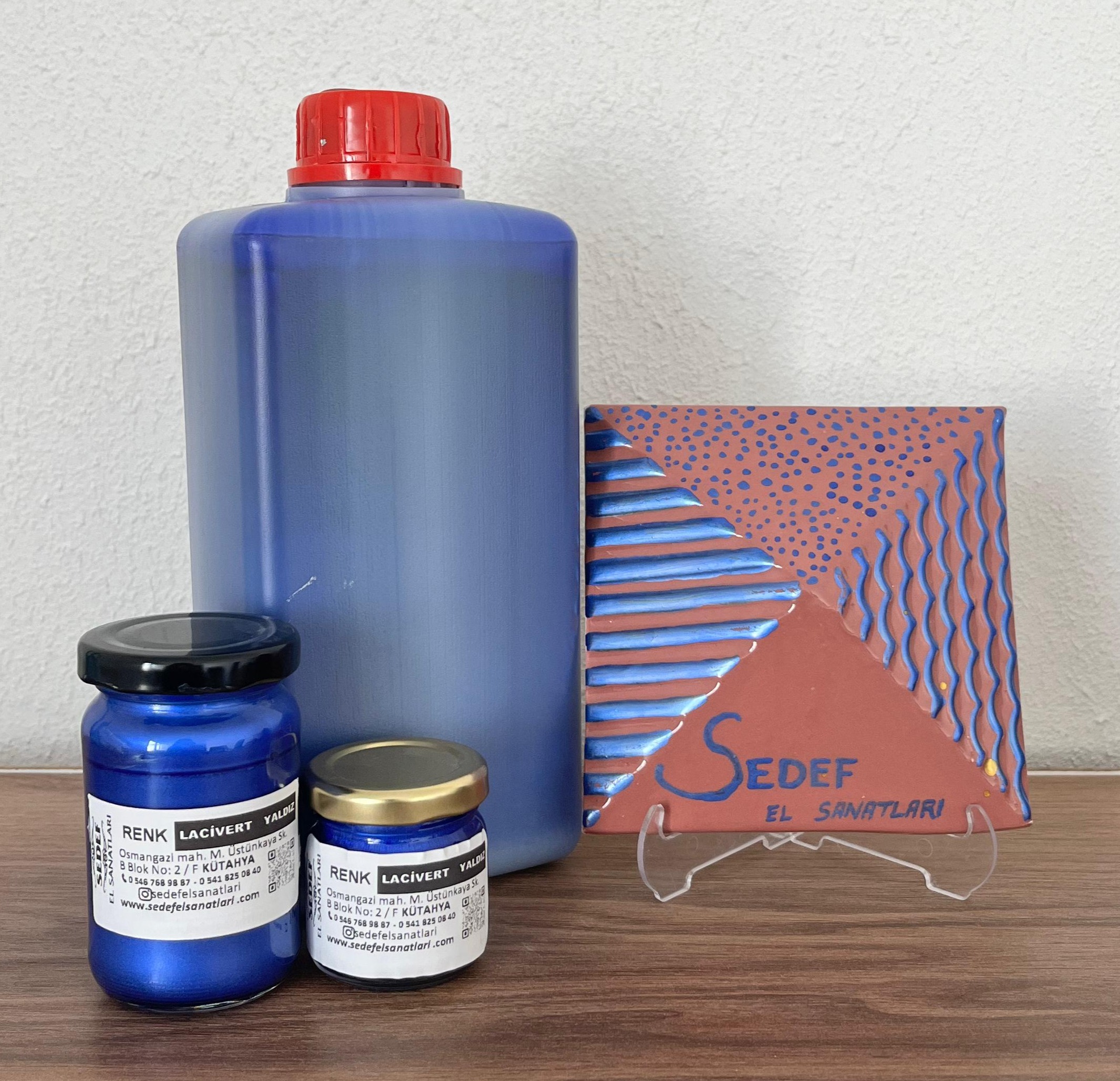 Sır Üstü Yaldız Lacivert Yaldız